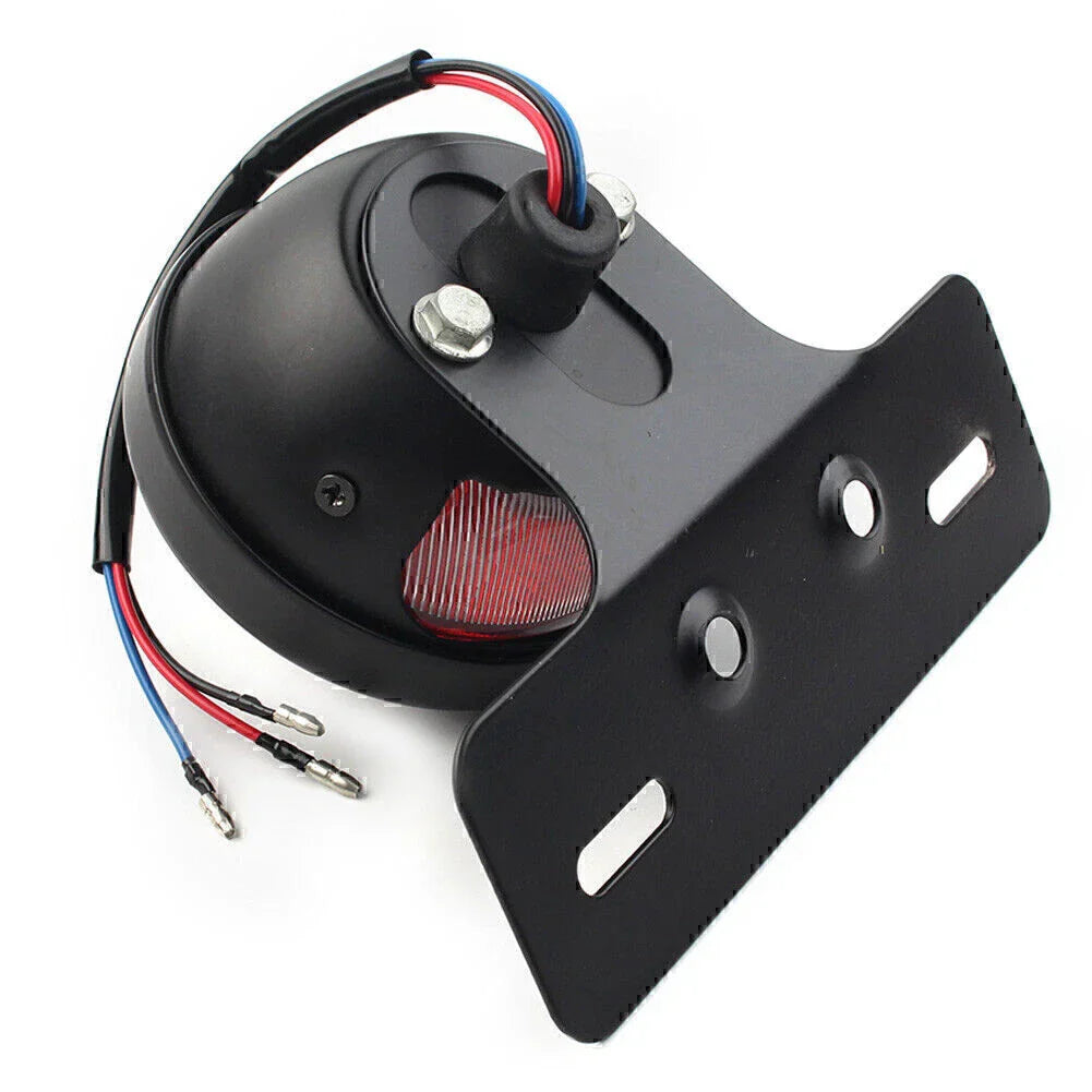 Universal Motorcycle Side Mount Tail Light License Plate Bracket for Cafe Racer