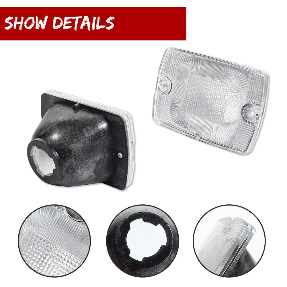 Clear Front Bumper Turn Signal Parking Light Housings for Jeep Wrangler (1987–1995)