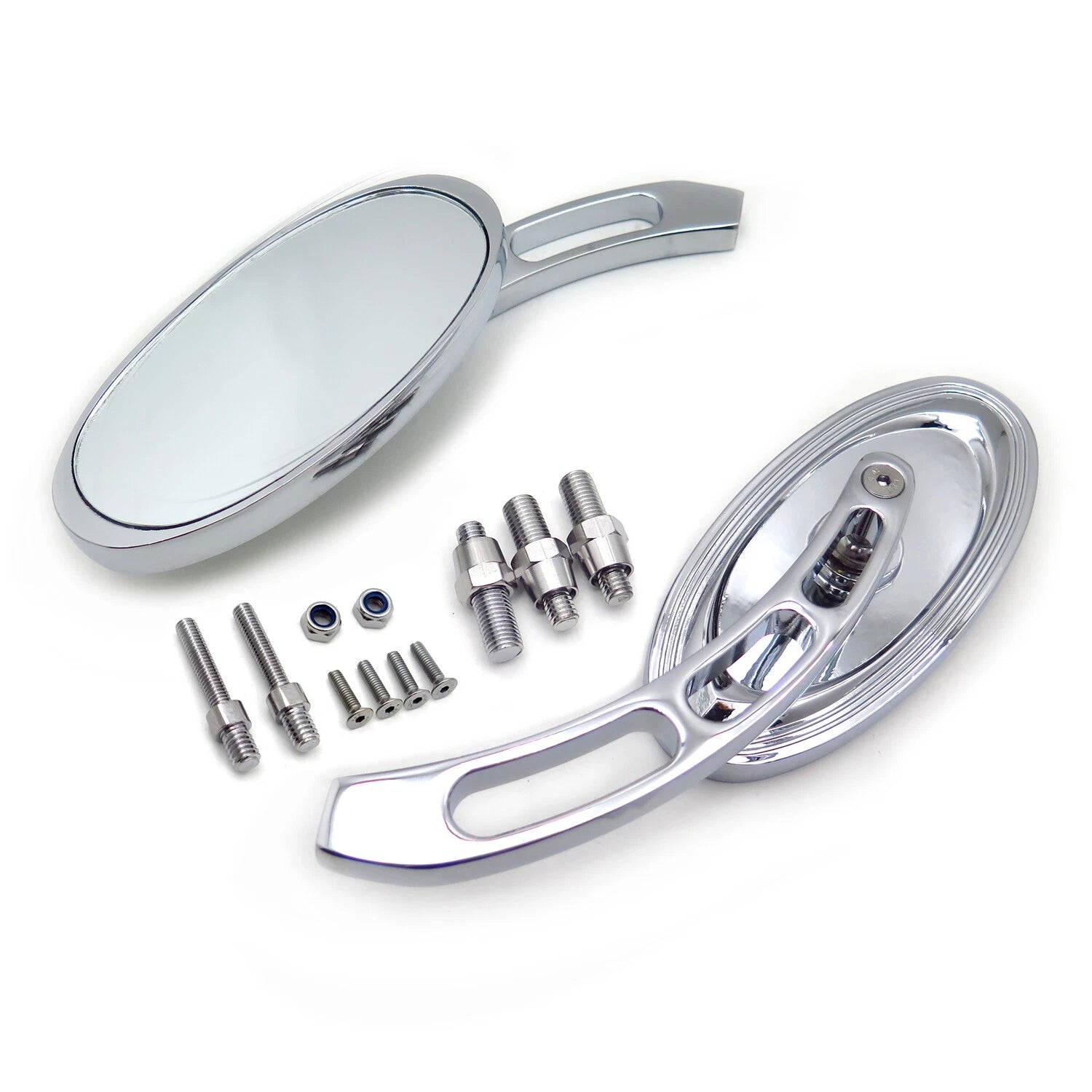 Set of 2 Oval Chrome Mirrors for Honda CBR600/900/929/954/1000RR (1993–2006)