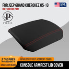 Center Console Armrest for Jeep Cherokee SRT-8 (2005–2010) Red Stitch PVC Leather