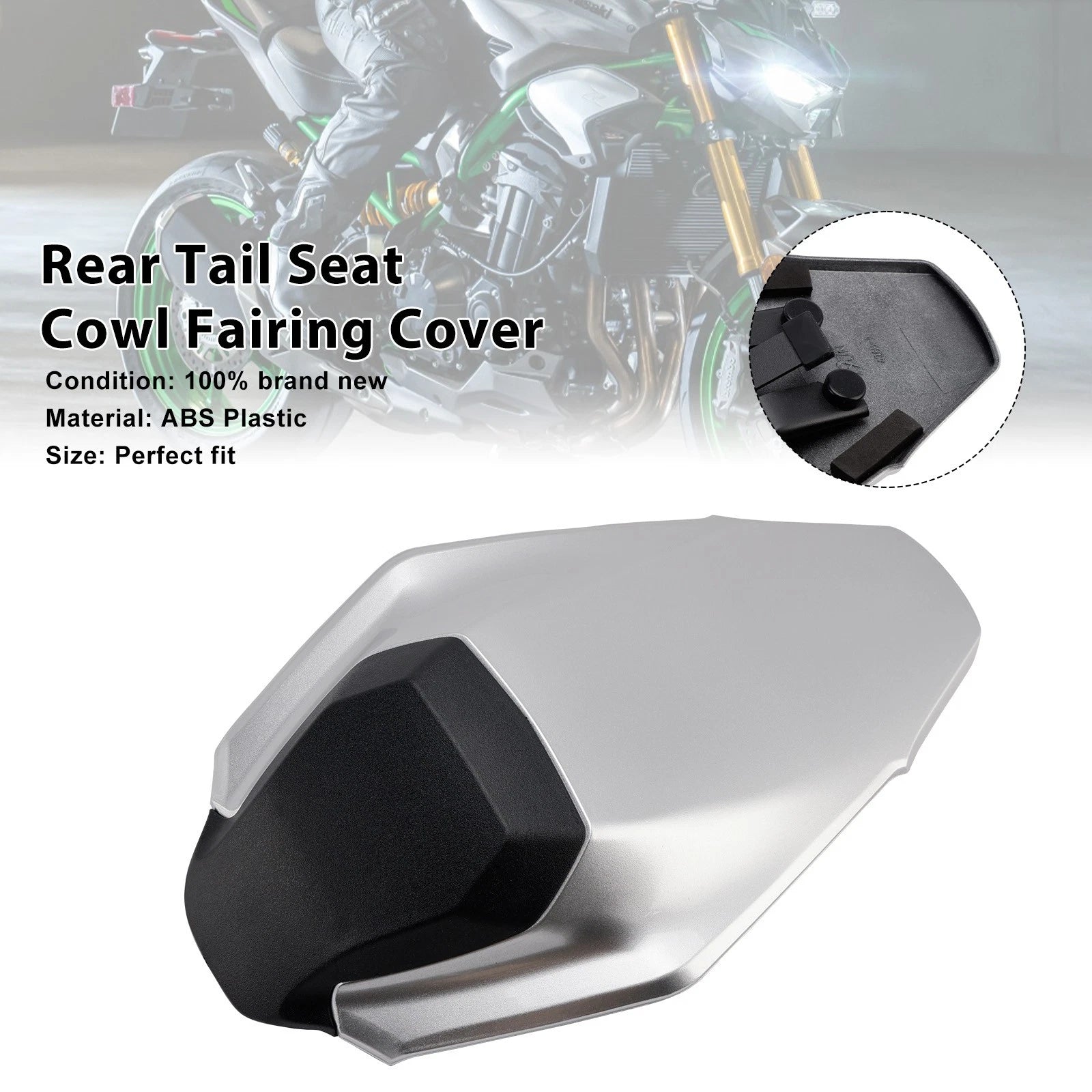 Rear Tail Seat Cowl Fairing Cover for Kawasaki Z900 Z900SE (2025–2026) Gray