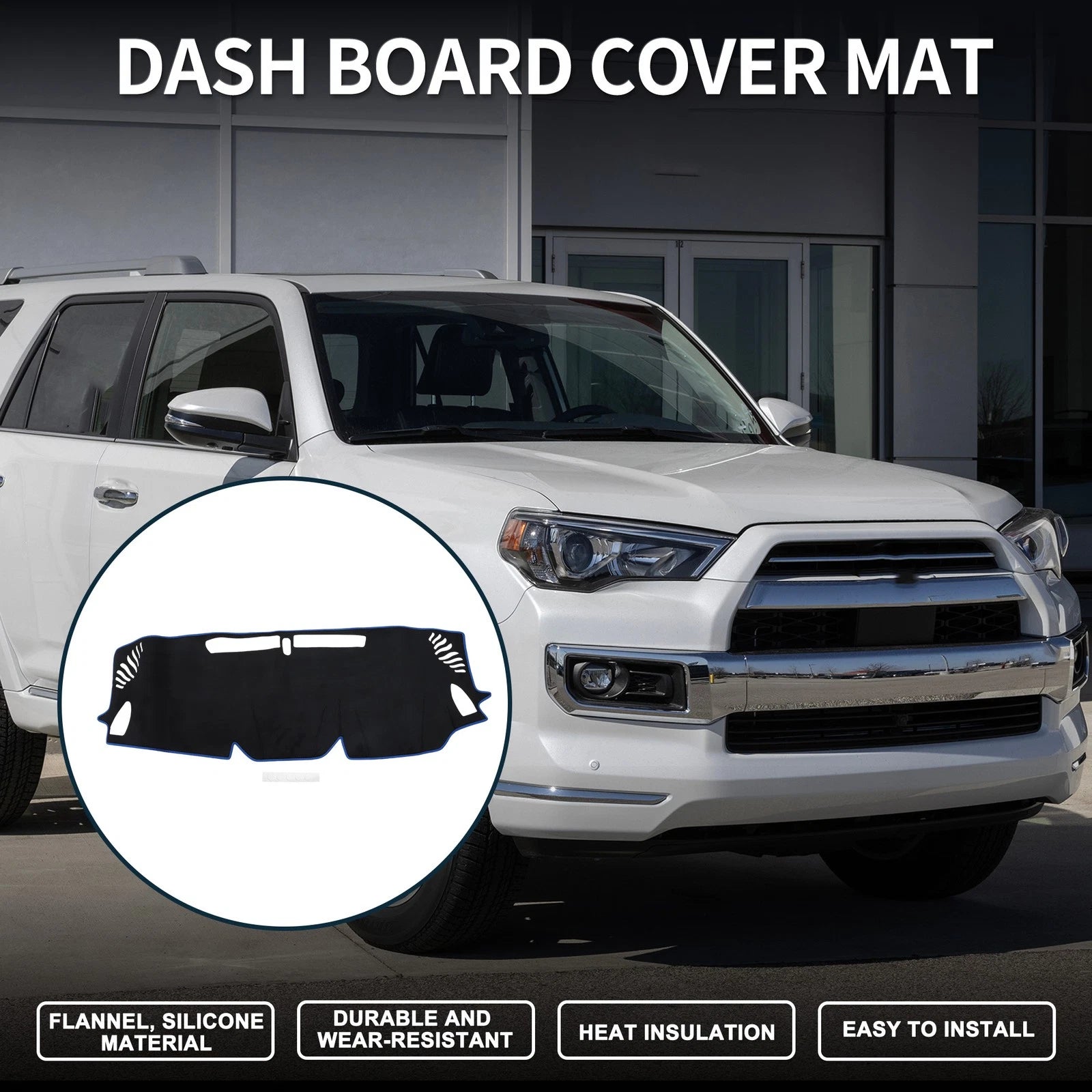 Dashboard Cover Mat for Subaru Levorg (2014–2021) Black Blue Set of 1