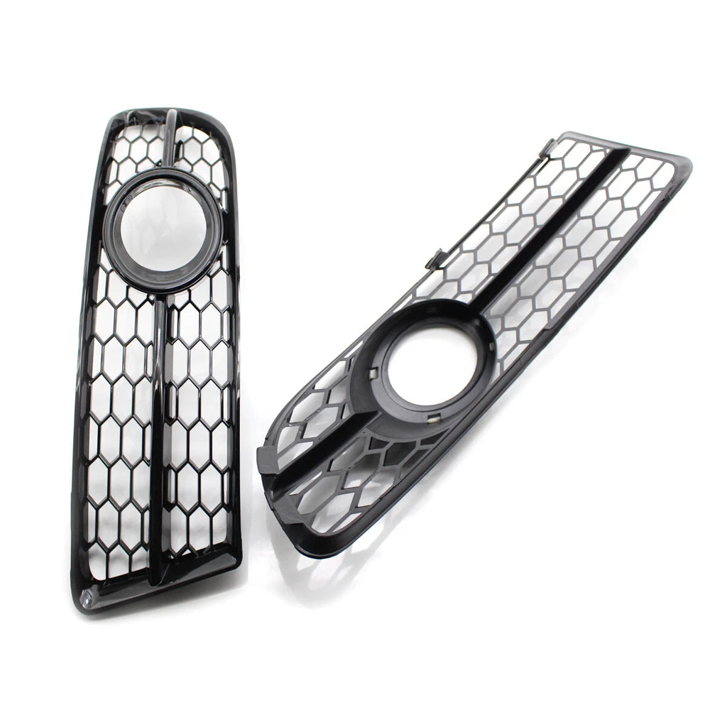 2X Honeycomb Lower Fog Light Grille for Audi A4 B7 S-Line S4 (2005–2008) Gloss Black