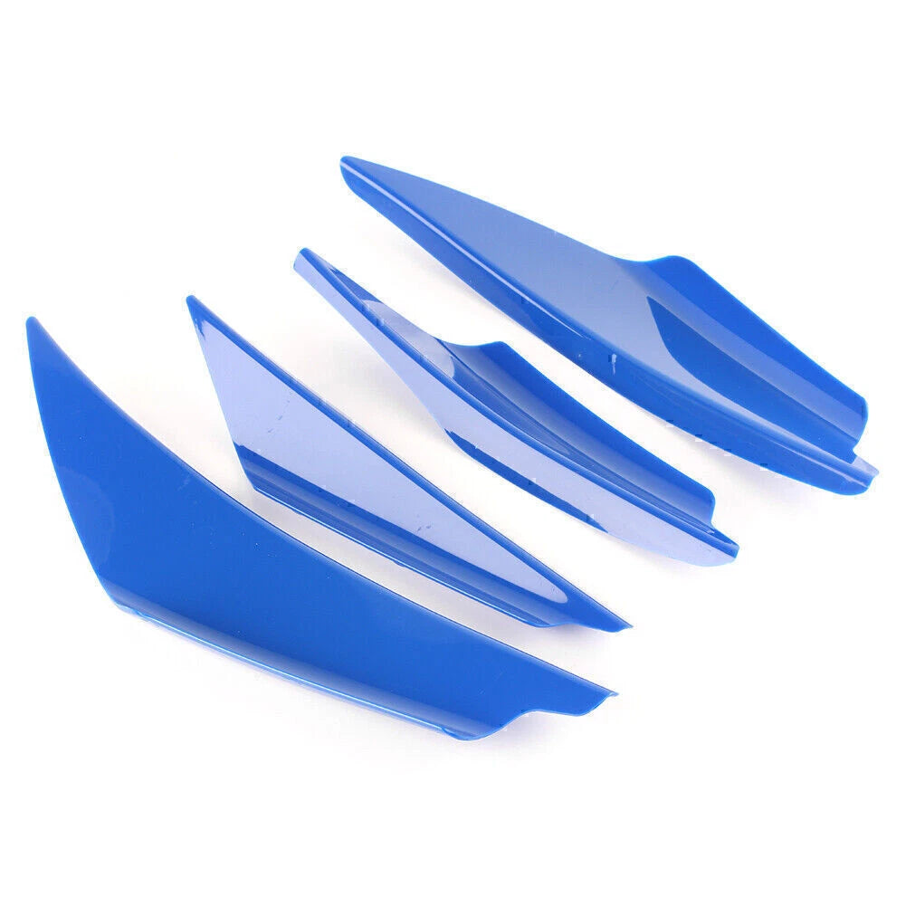 Universal ABS Plastic Front Bumper Canards Splitter Fins Body Spoiler