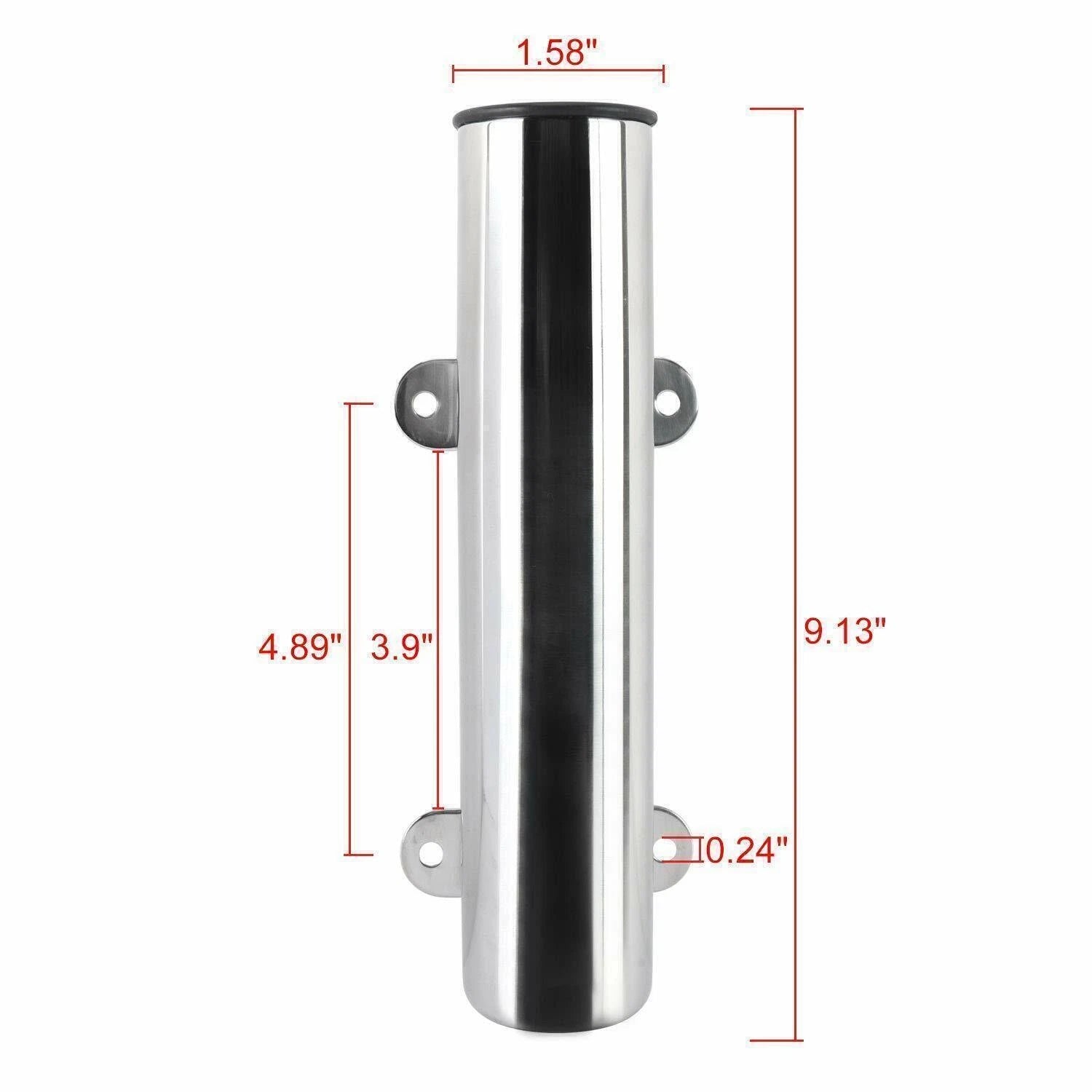 2X Stainless Steel Fishing Rod Holder with Weld Brackets for Side/Transom Mount