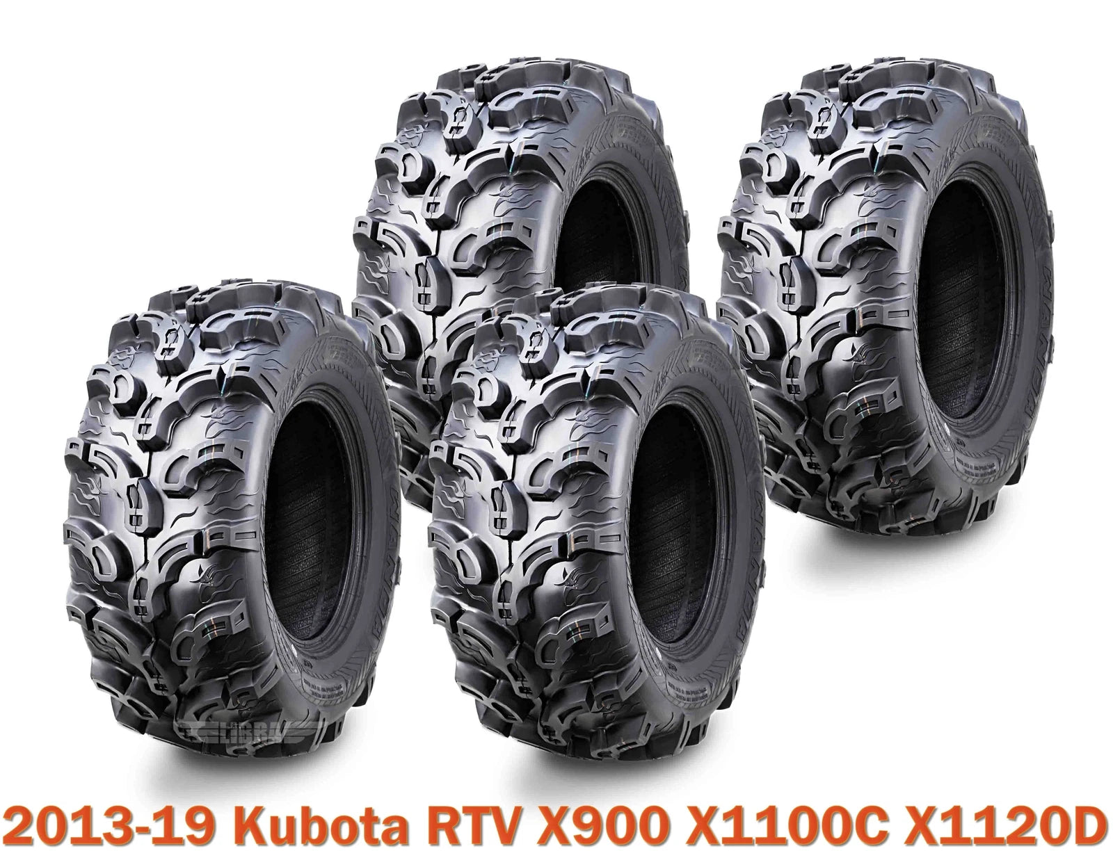 Set of 4 ATV Tires 25x10-12 for Kubota RTV X900 X1100C X1120D (2013–2019)