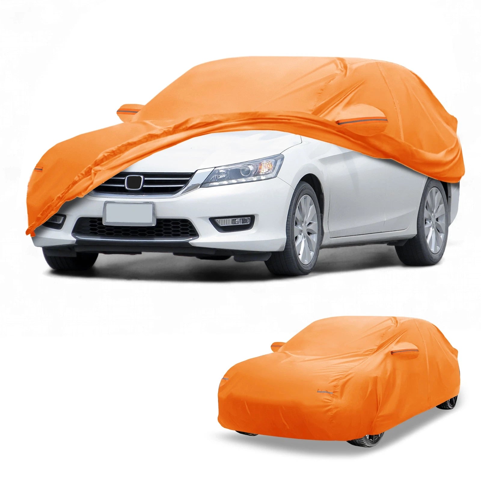 Waterproof Car Cover for Honda Accord (All Weather, Orange, Zipper)