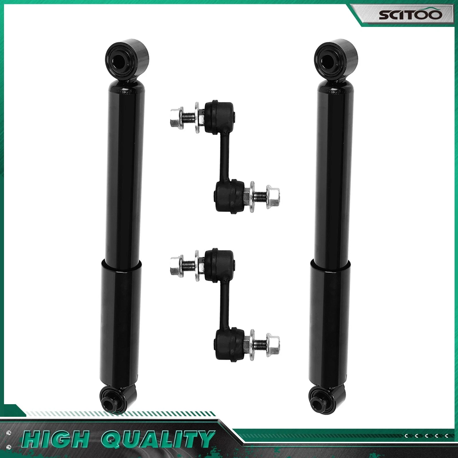2 Rear Shocks + 2 Stabilizer Bar Links for Kia Sedona (2006–2014)