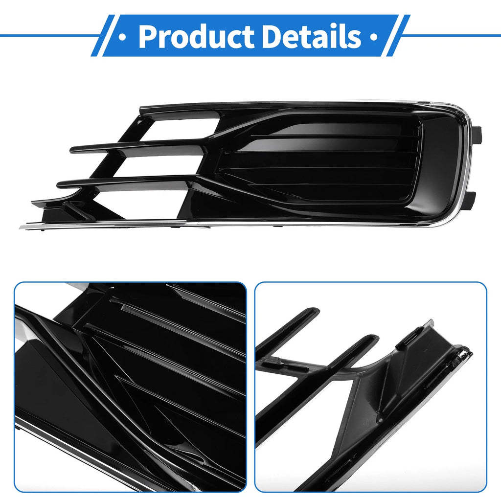 1 Pc Fog Light Grill for Audi A6 (2016–2018) No. 4G0807681AE Black