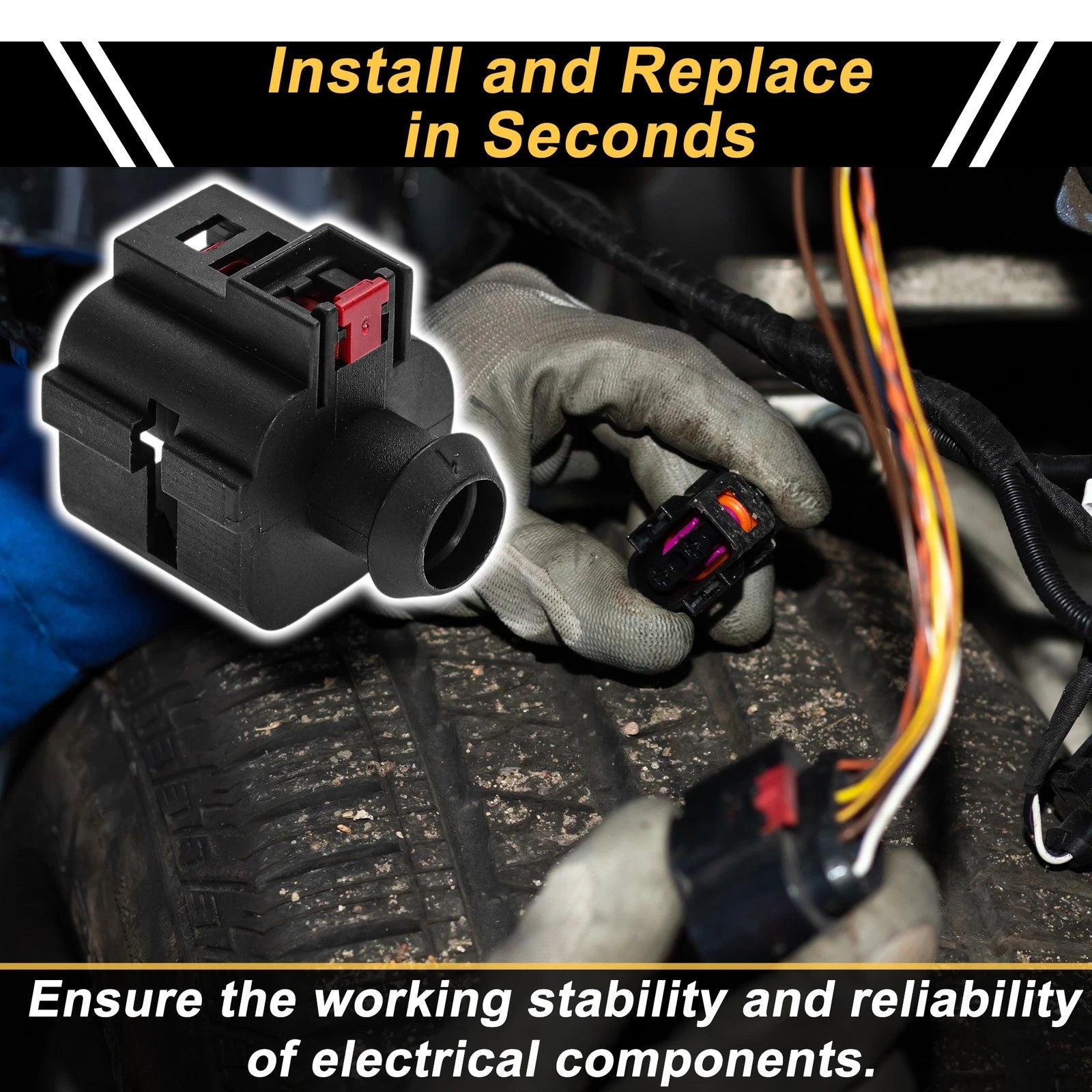 1 Pin Starter Motor Wiring Harness Connector Plug for Volkswagen 