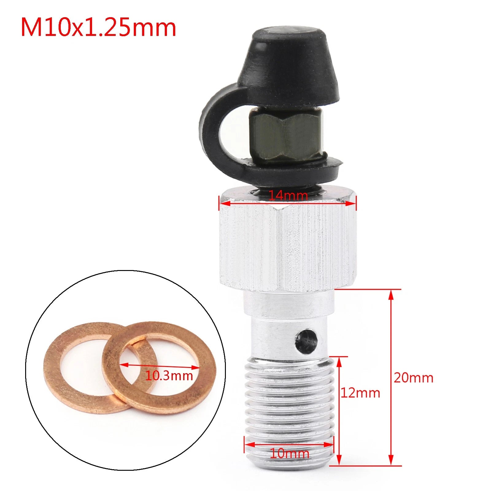 M10 X 1.25mm Brake Bleeder Nipple Caliper Bleed Screw Valve #8 for Motorcycle