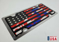 American Flag Metal Vanity License Plate Red White Blue Camo for Vehicles