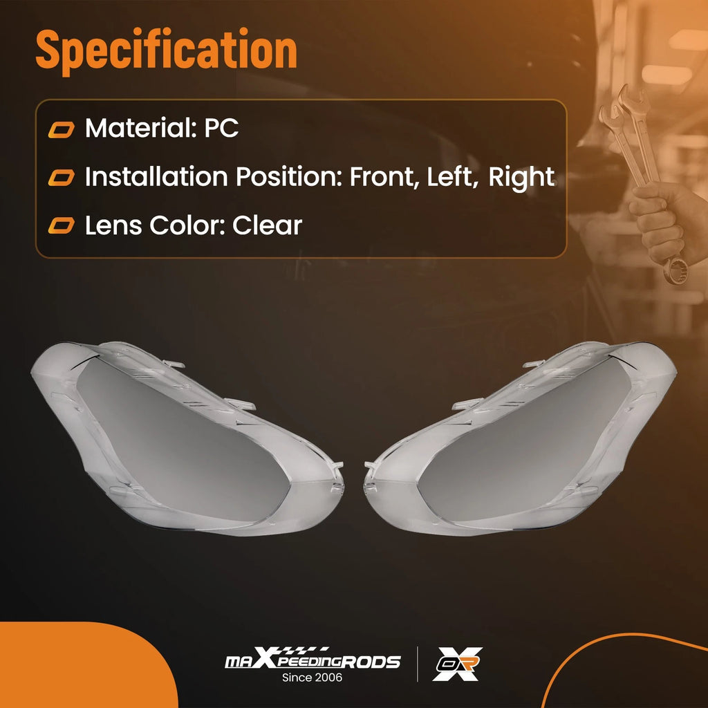 Pair Headlight Lens Cover for BMW X5 (2007-2013)
