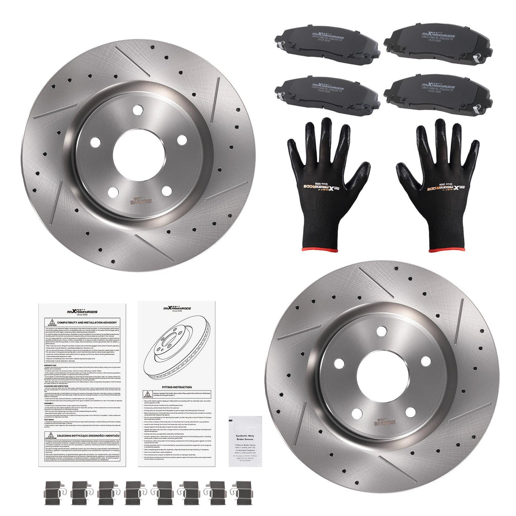 Front Brake Rotors & Pads Set for Chrysler Voyager (2020–2021) Ram C/V (2012–2015)