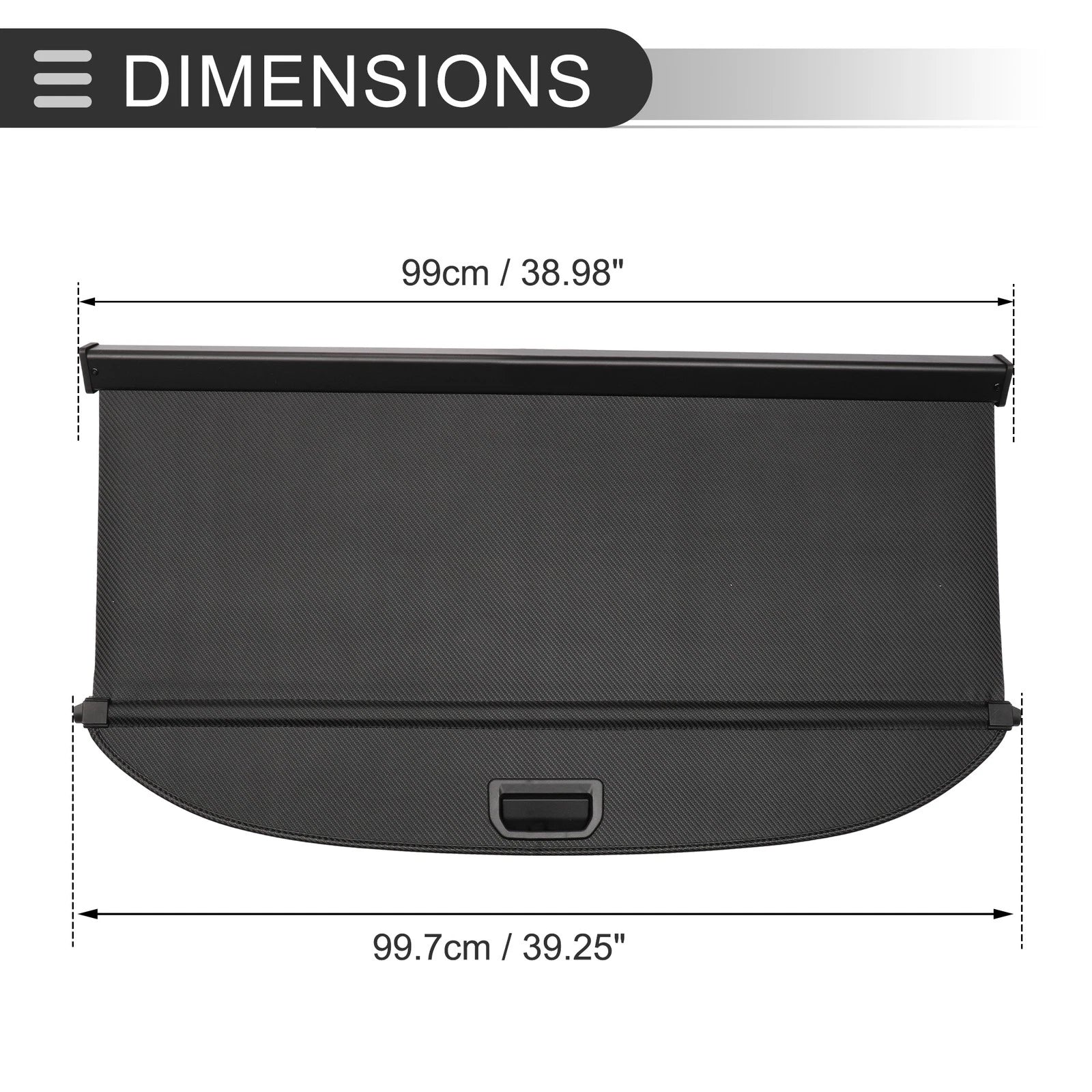 Retractable Cargo Cover for Nissan Kicks (2018–2024) Carbon Fiber Black