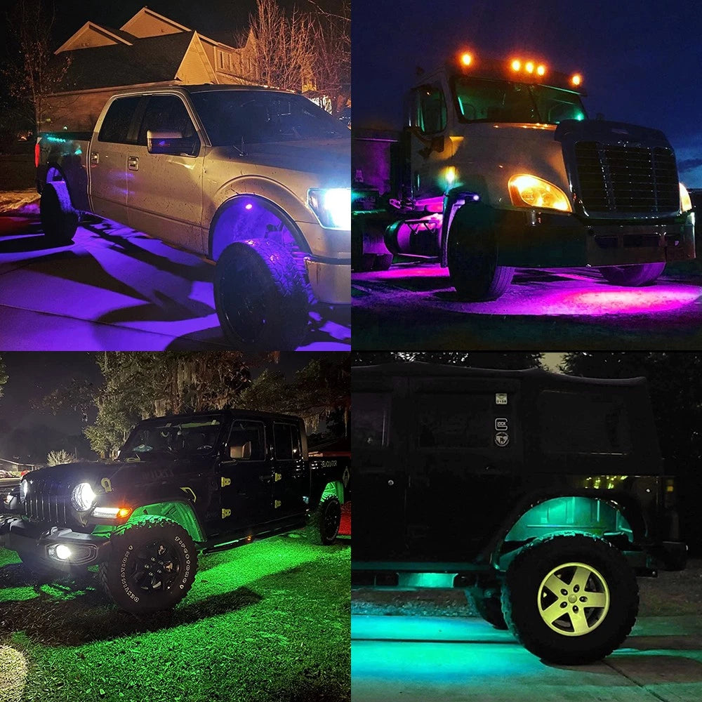2X RGB LED Rock Light Kit for Jeep (Off-Road)