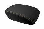Leather Console Lid Armrest Cover for Ford Focus (2012–2018) Black Beige Stitch