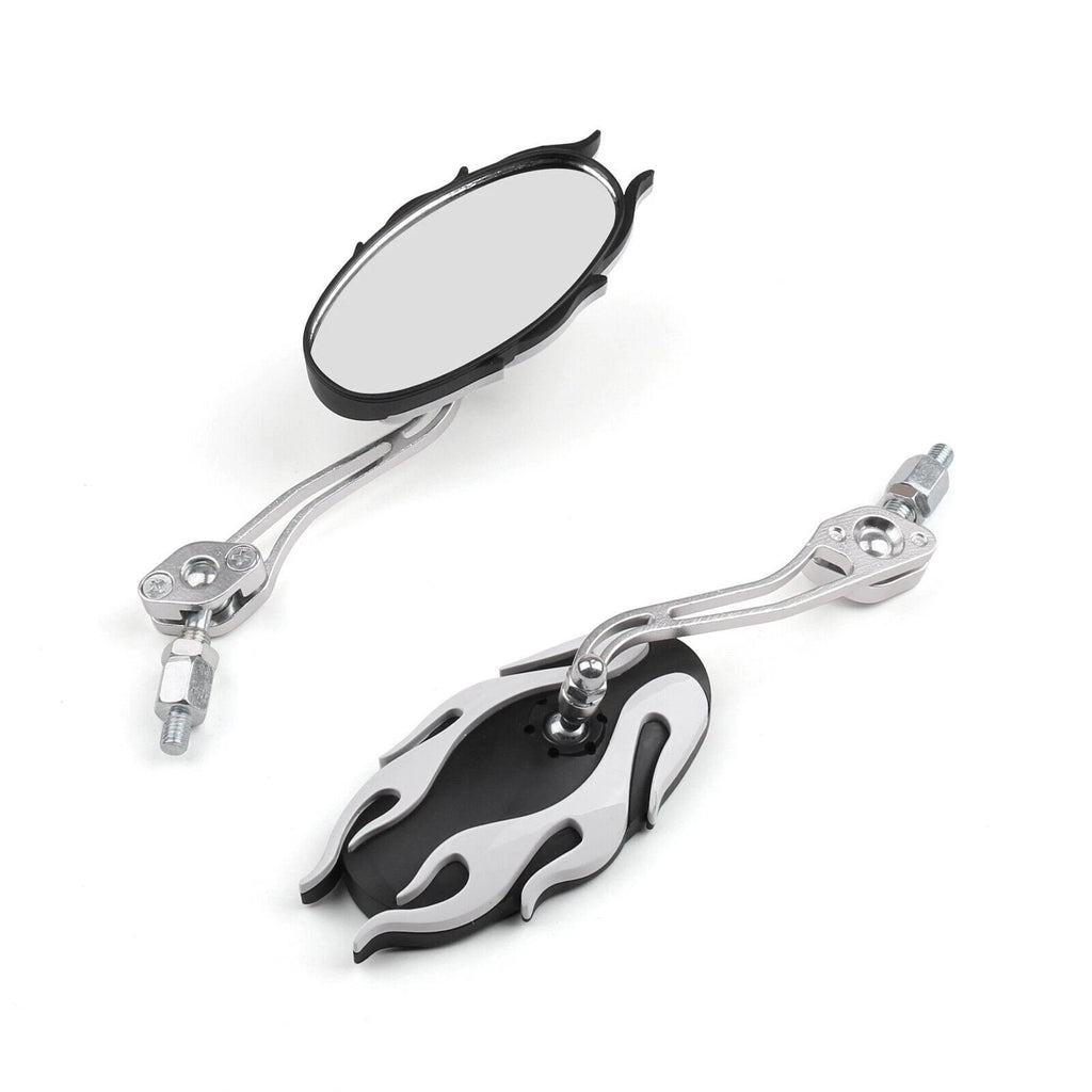 Universal Rearview Mirrors for Motorcycle (8mm 10mm) - White