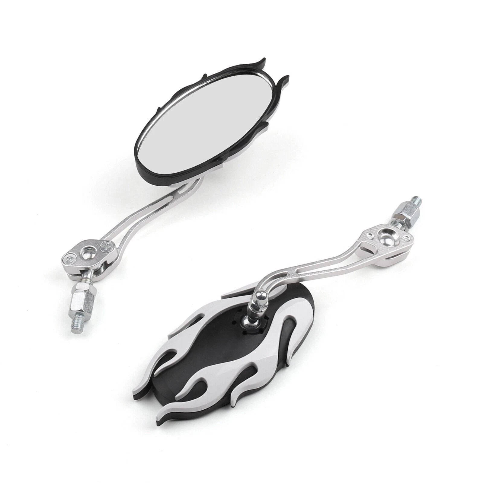 Universal Rearview Mirrors for Motorcycle (8mm 10mm) - White