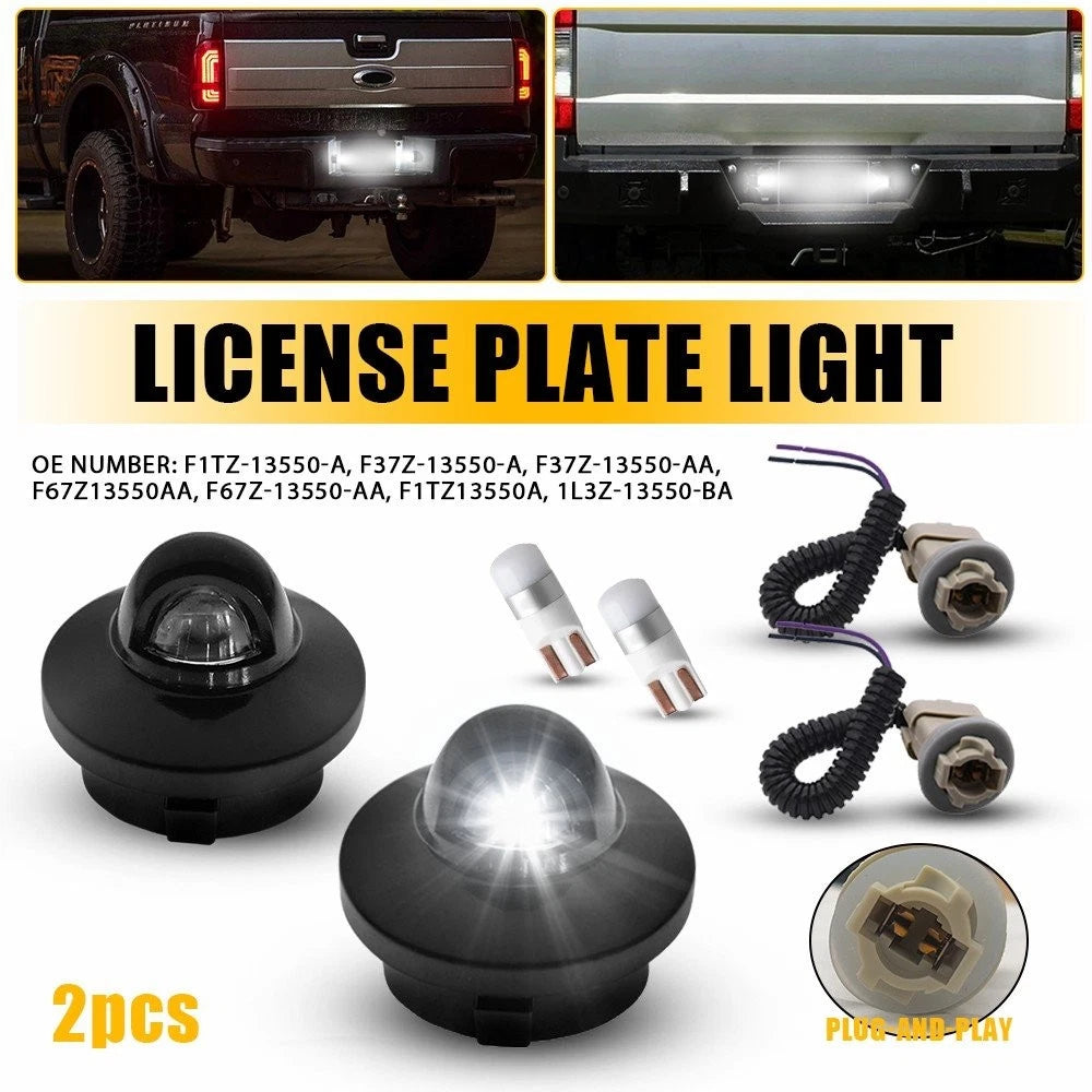 2X LED License Plate Lights for Ford F-150 F-250 F-350 F-450 (1997–2023)