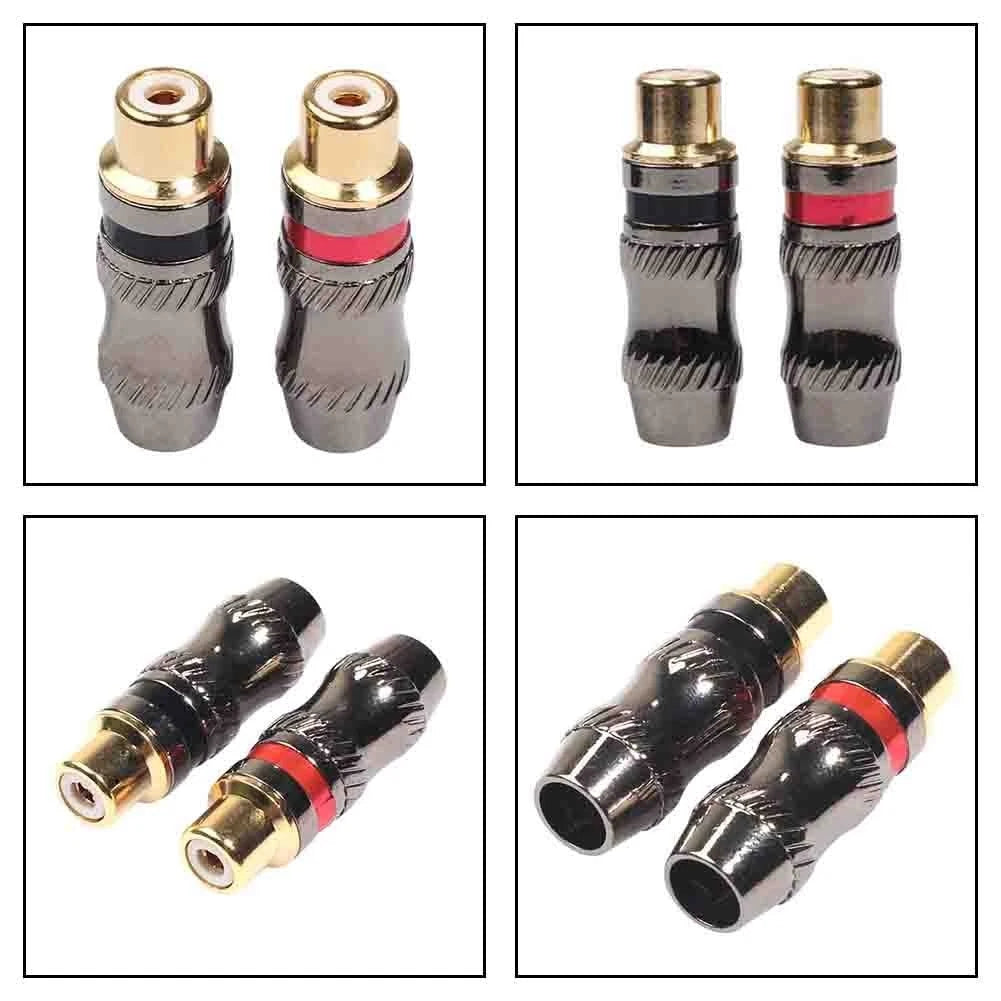 2X RCA Female Connector for Lotus (Solder Type, Gold Plated)