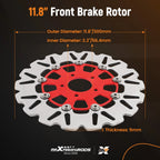 2X 11.8in Floating Front Brake Rotor for Harley-Davidson Trike (2009–2019)