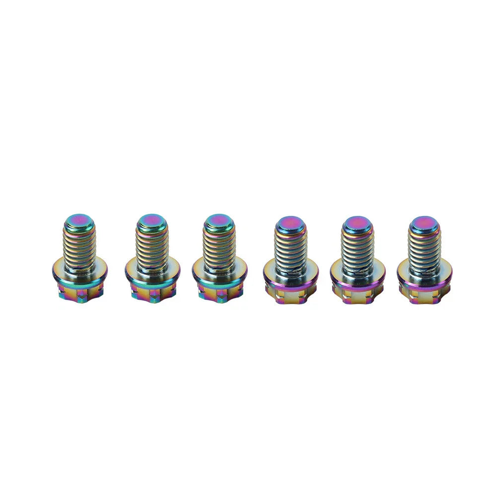6pcs M6x10mm Titanium Torx Head Flange Screws for Bike Motorcycle