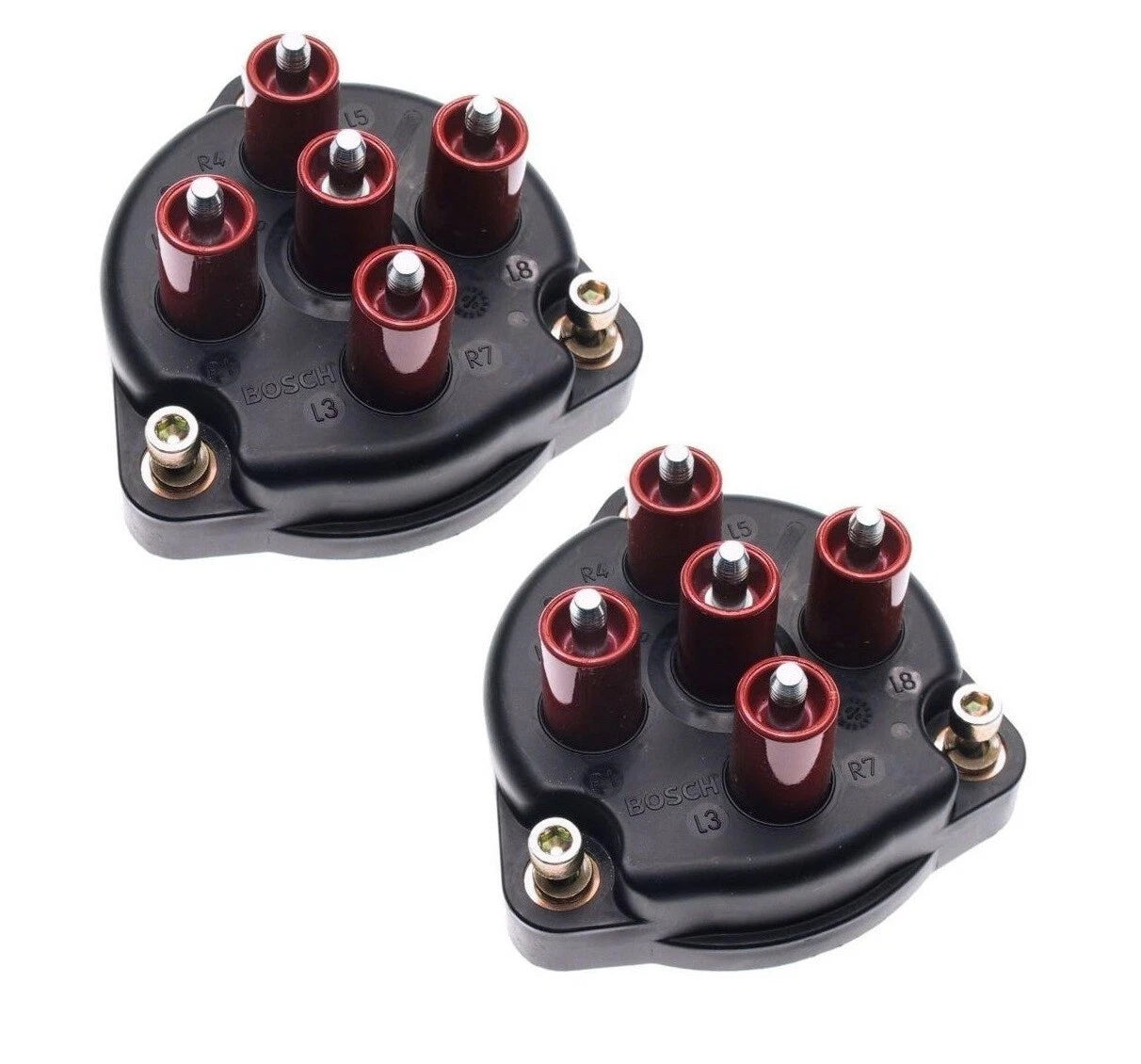 Set of 2 Distributor Caps for Mercedes R129 W124 W140 (500SL S500 400E) Bosch