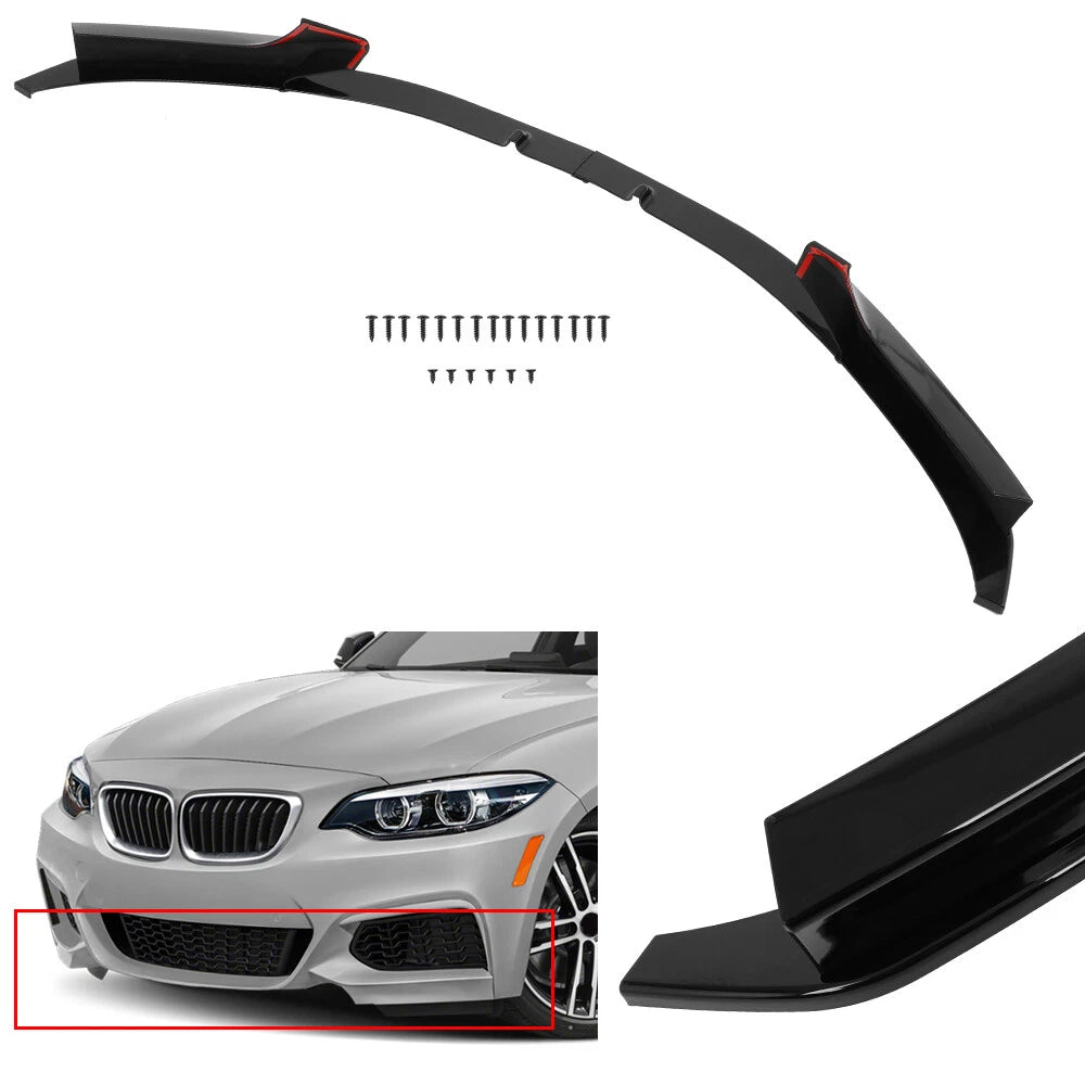 Front Bumper Lip for BMW F22 2 Series (2014–2021) Painted Black