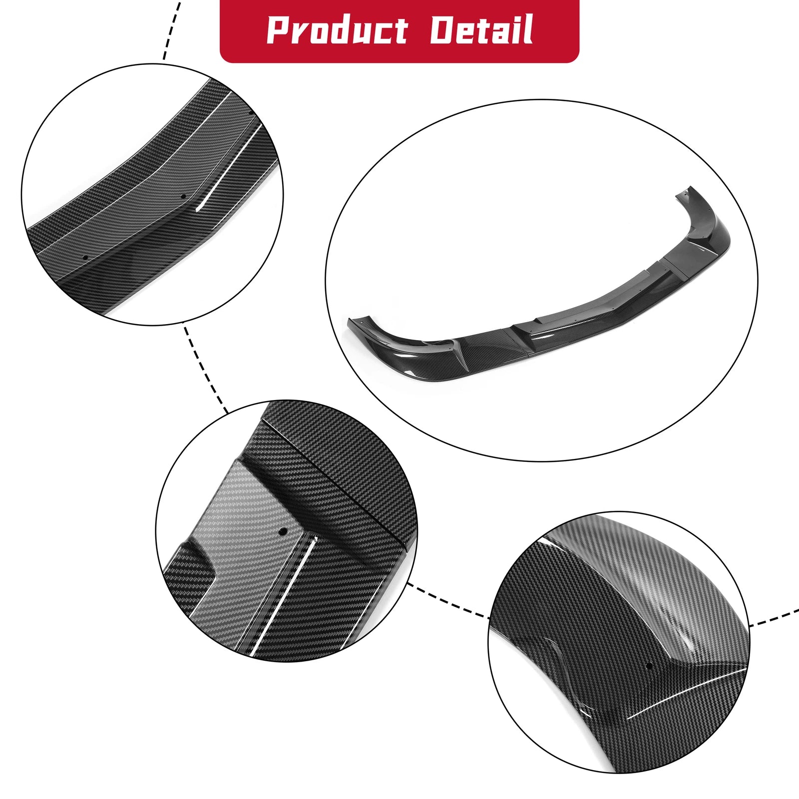 Front Lip Splitter for Corvette C6 (2005–2013) ZR1 Style Carbon Fiber Look