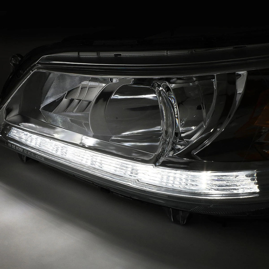 LED DRL Chrome/Amber Headlight Lamps for Honda Accord 2013–2015