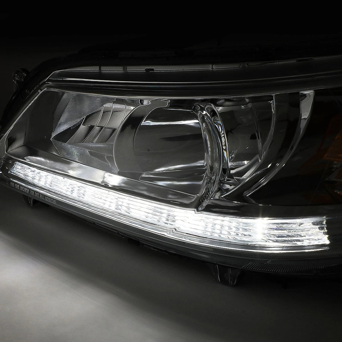 LED DRL Chrome/Amber Headlight Lamps for Honda Accord 2013–2015