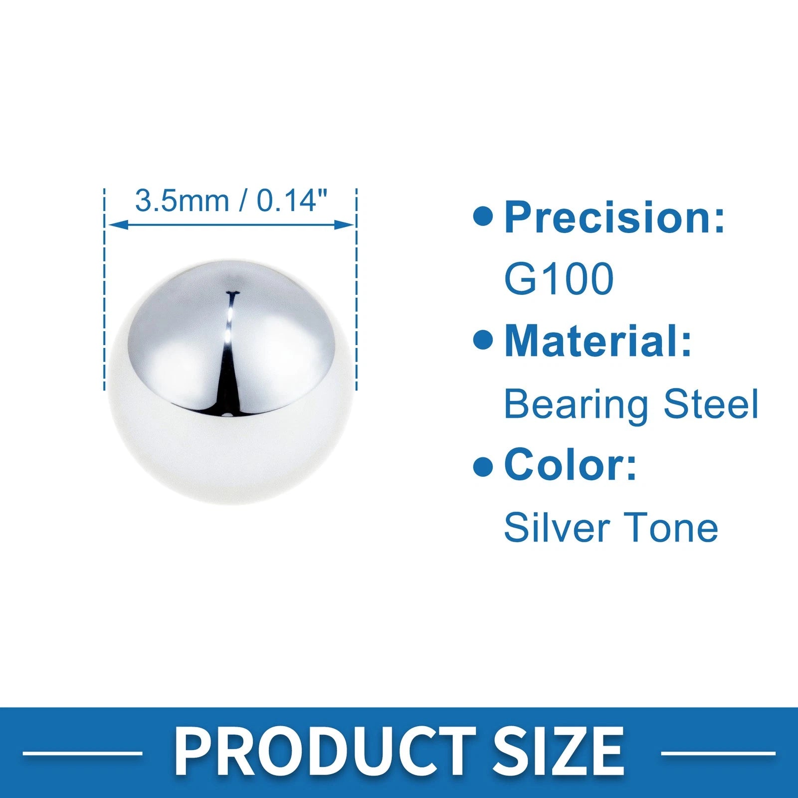 600 Pcs 3.5mm G100 Steel Ball Bearings