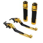 Folding Gold Brake Clutch Lever Grip Set for Yamaha FZ MT 07 09 (2014-2020)