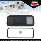 36" x 15" Horizontal Slider RV Window for Cargo Trailer (Fits Most Models)