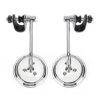 4" Chrome Short Stem Round Clamp On Mirror for Universal Chopper Scooter