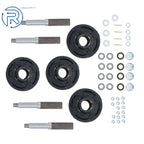Trailer Axle Kit for 4 on 4" Bolt Idler Hub & 1" Round Spindle (2 Sets)