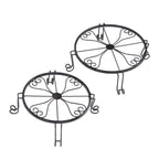 2 Pack Rustproof Black Metal Plant Stands for Flower Pots (10" & 12")