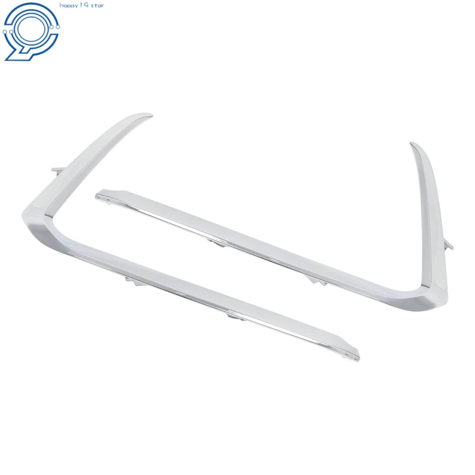 Set of 2 Chrome Bumper Fog Light Frame Trim Strips for Mazda CX-9 (2016–2022)
