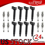8X Ignition Coil & 8X Spark Plug for Toyota Land Cruiser (1998) UF230
