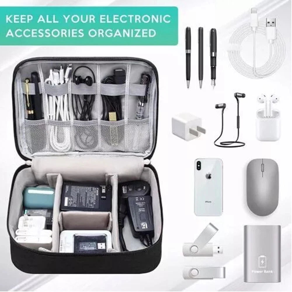 Portable Travel Cable Storage Bag for Electronic Accessories Organizer