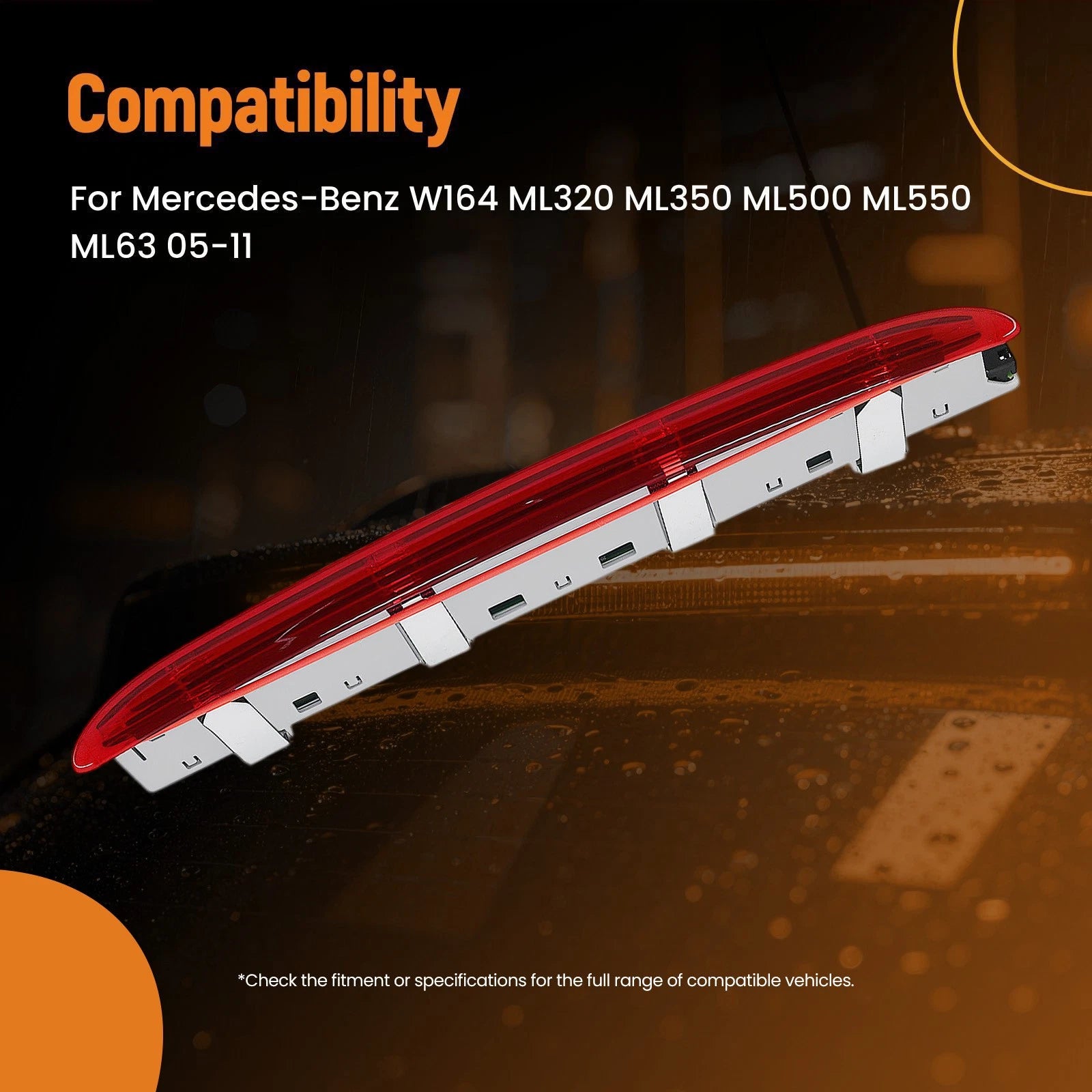 Rear High Level Brake Stop Light for Mercedes-Benz W164 ML350 ML550 ML63 (2005–2011)