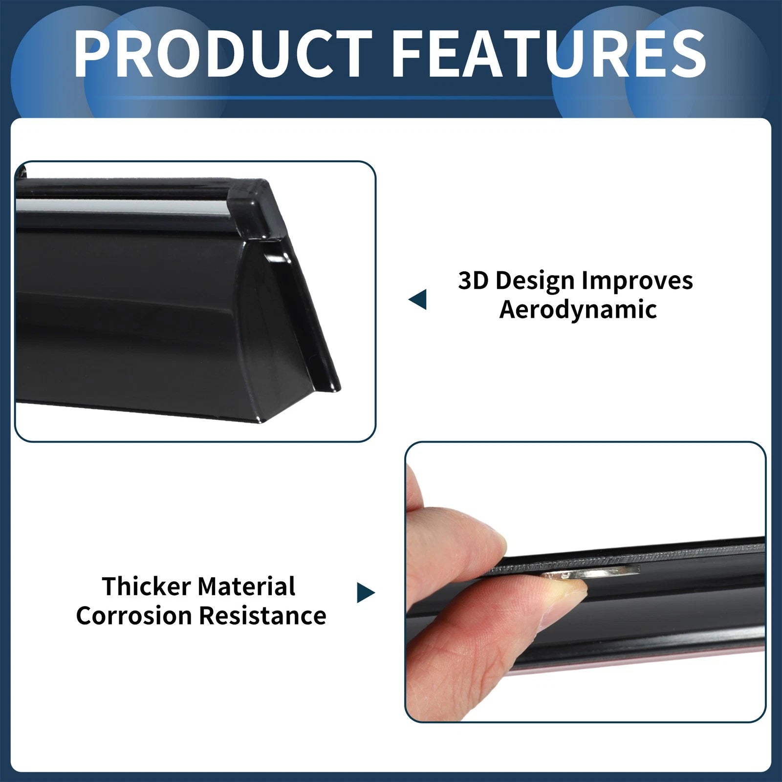 Set of 4 Window Deflectors for Nissan Kicks (2018) - Black Vent Visors