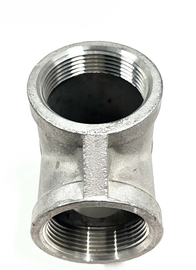 Stainless Steel Tee for 1 1/2in - 3 3/4in Female Threaded