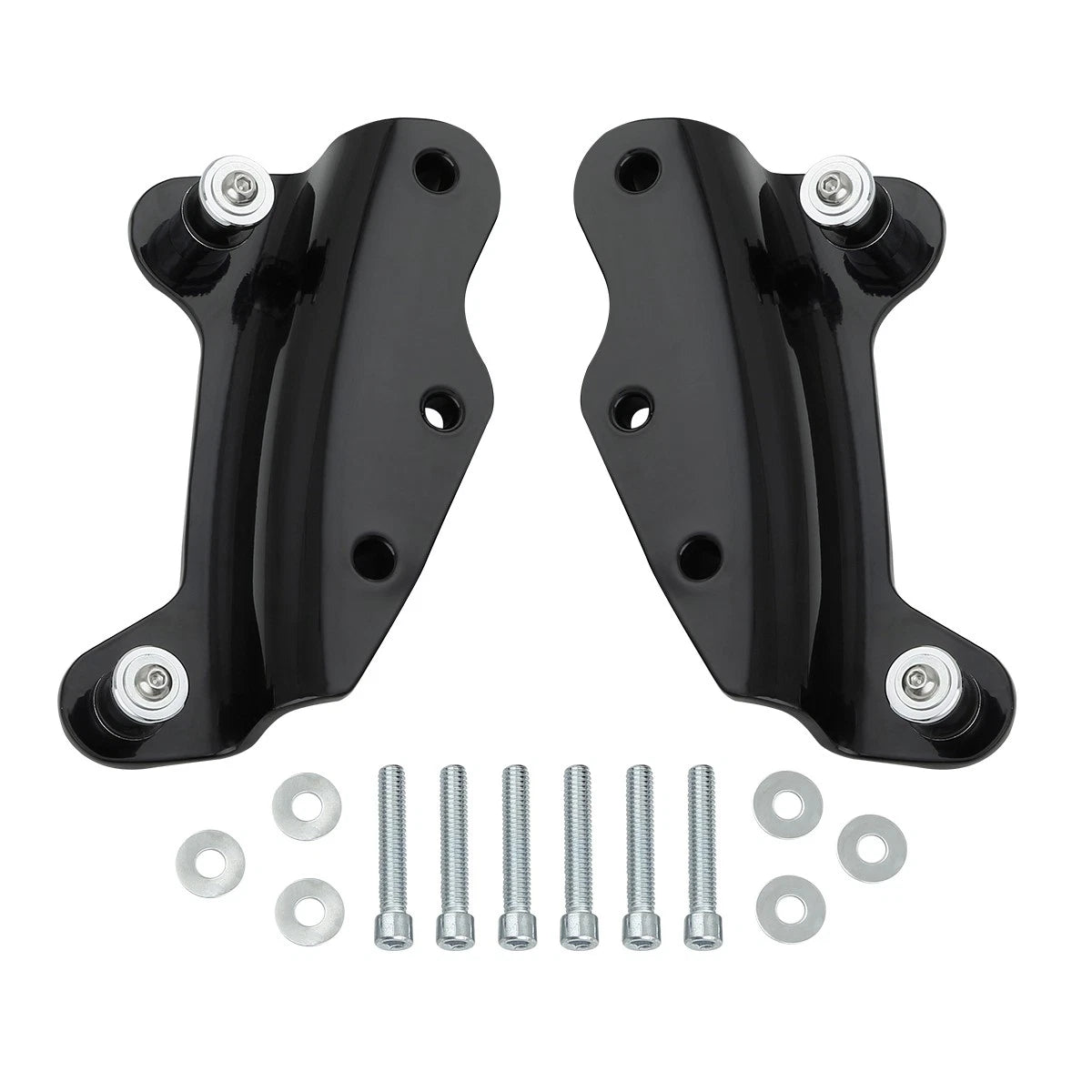 4X Black 4 Point Docking Hardware Kits for Harley Street Glide, Road King (2009–2013)