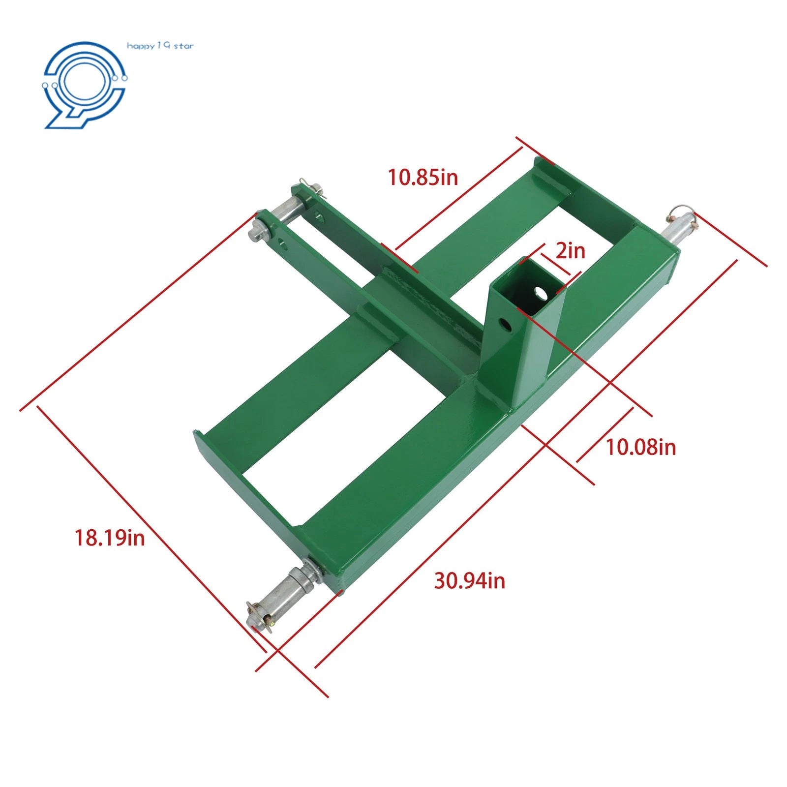 3 Point Receiver Hitch Drawbar with Weight Brackets for CAT 1 Tractor