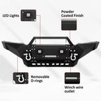Front Bumper for Toyota Tacoma (2005–2015) with LED Lights & Winch D-rings