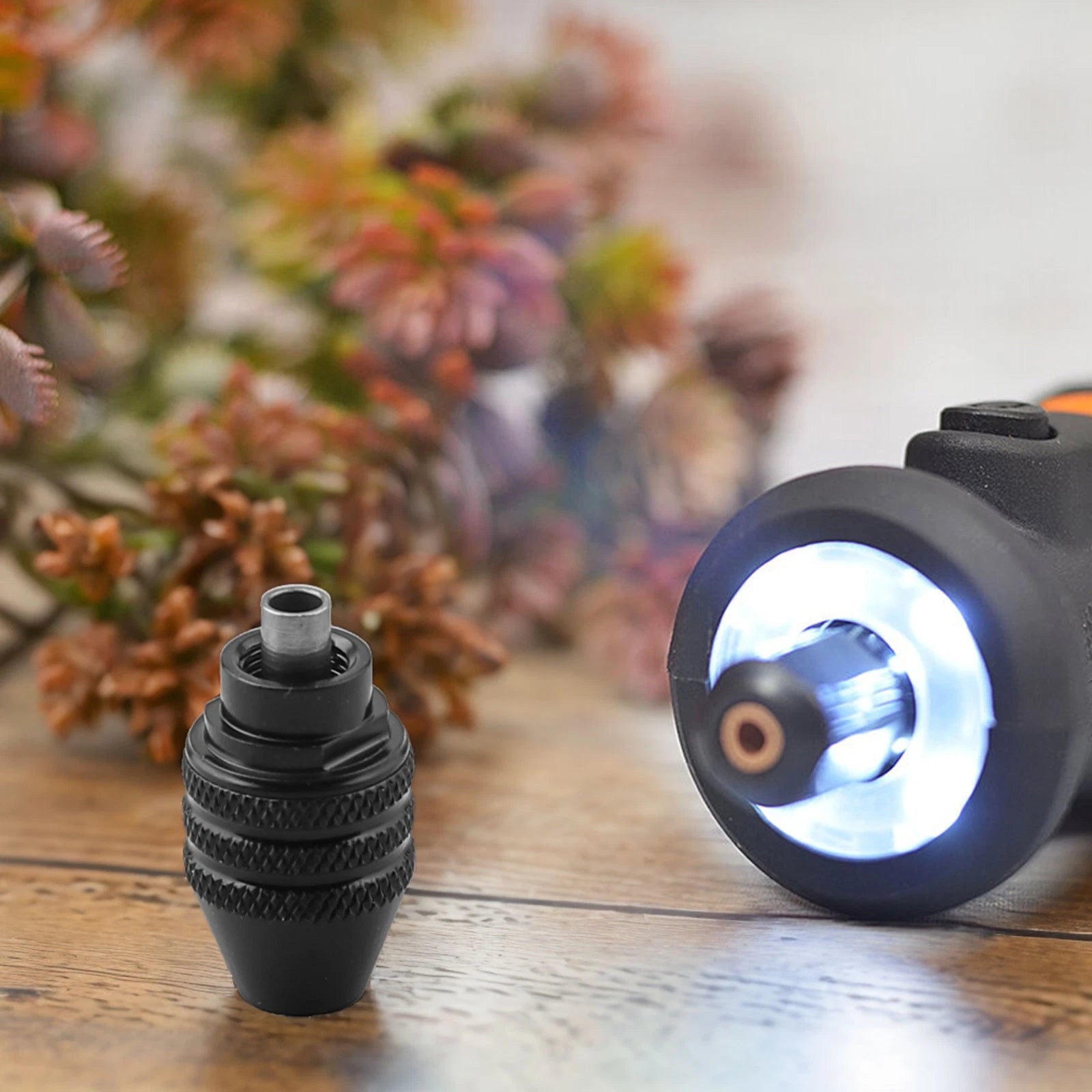 Drill Chuck 0.3-3.2mm for DIY Projects (Heat Treated Steel, Heavily-Knurled Grip)