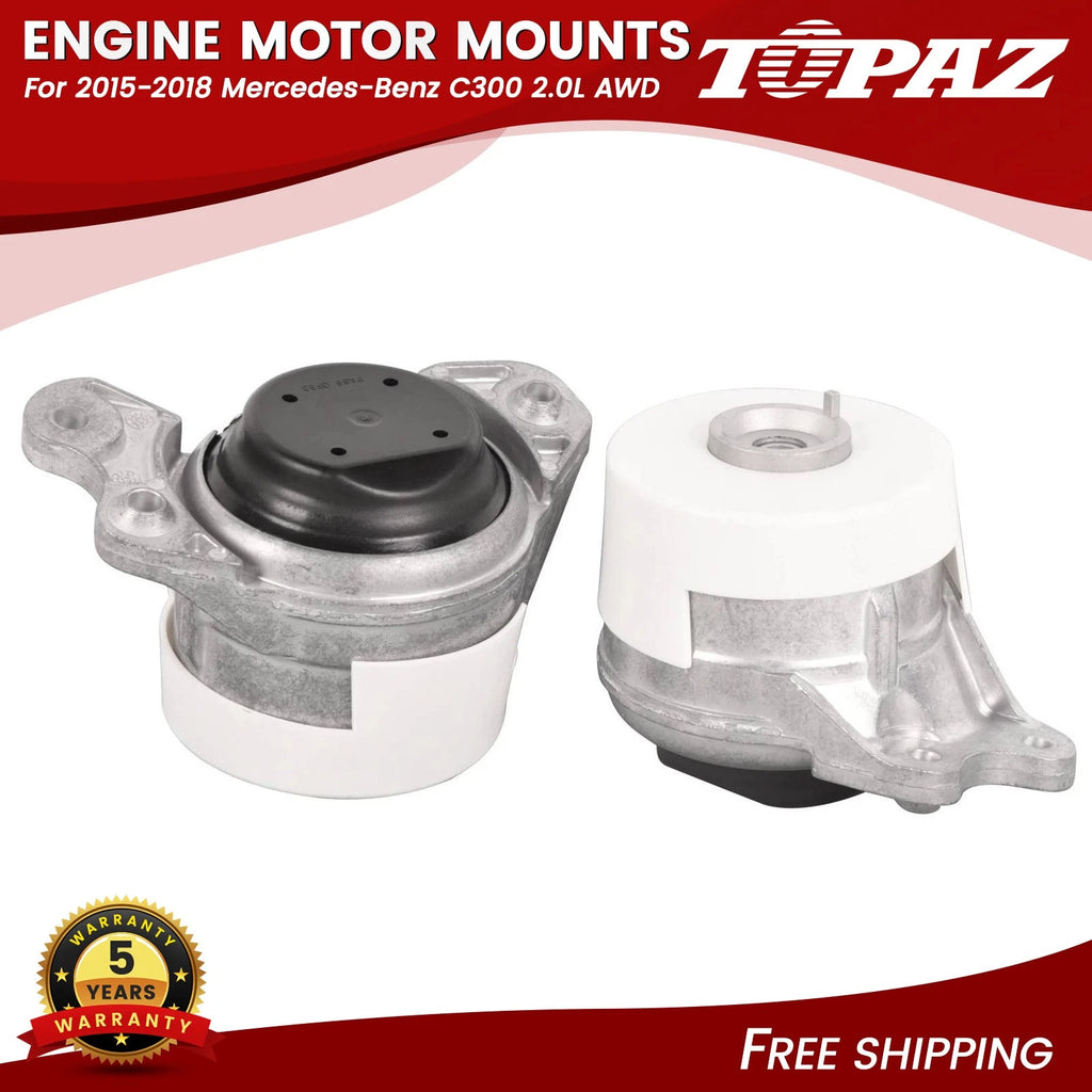 Set of 2 Engine Motor Mounts for Mercedes-Benz C300 (2015–2018)