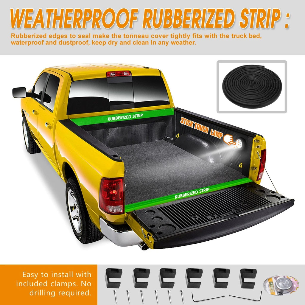 Vinyl Soft Top Roll-up Tonneau Cover + Clamp for Jeep Gladiator JT (2020–2023)